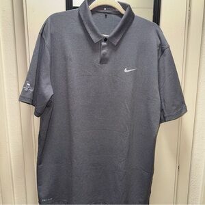 Nike Dark Gray Dri-FIT Polo with Swoosh The Tiger Woods Collection Large